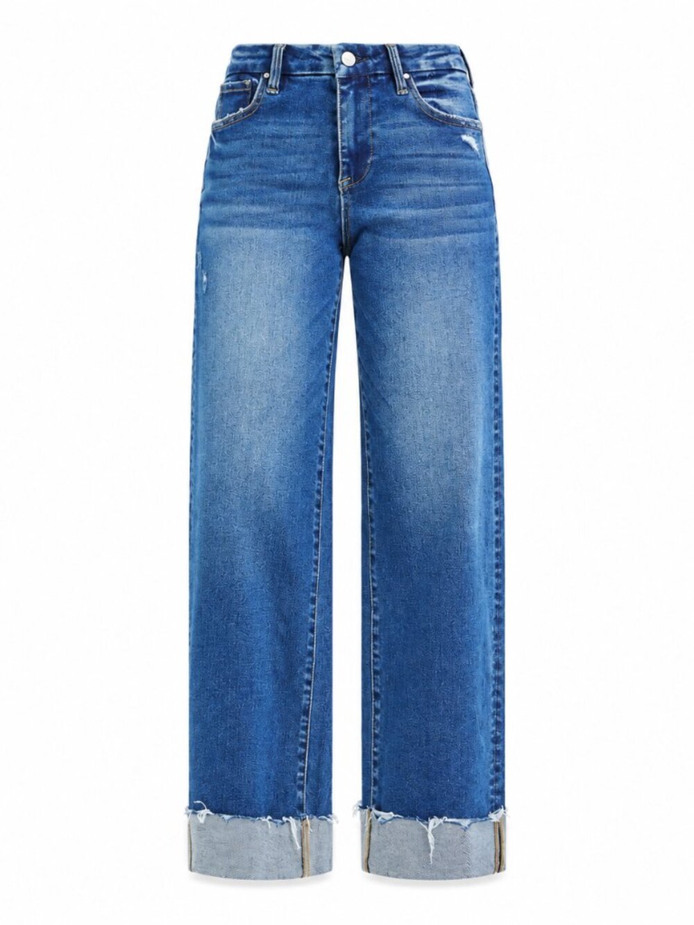 RISEN High Rise Wide Leg Cuffed Jeans New | #16